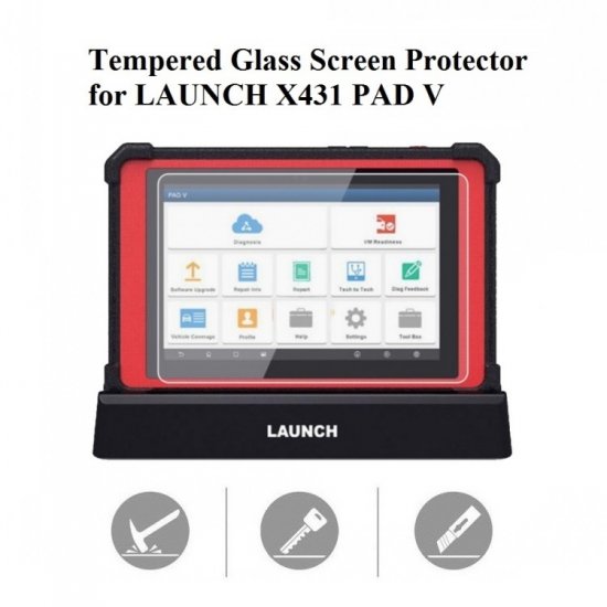 Tempered Glass Screen Protector for LAUNCH X-431 PAD V X431 PAD5 - Click Image to Close